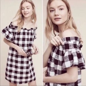 Corey Lynn Calter Off Shoulder Gingham Dress SP
